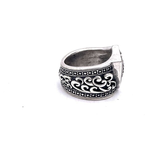 Stigma Oxidized Crown Ring Men's Silver Tone Size 12 - Picture 5 of 6